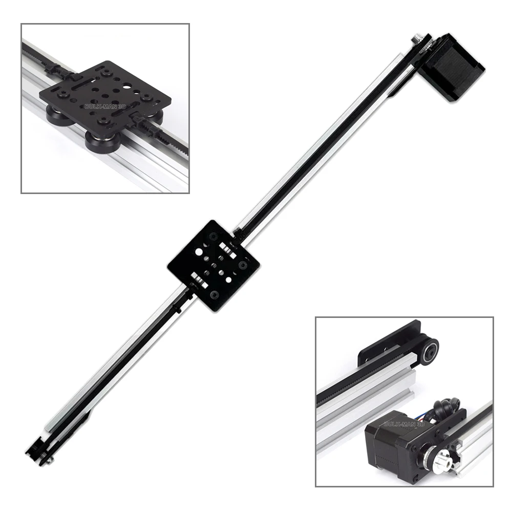 Openbuilds Belt Driven V-Slot NEMA17 Linear Actuator Bundle with Nema17 Stepper Motor CNC Motion Slide Table Travel 105-855mm