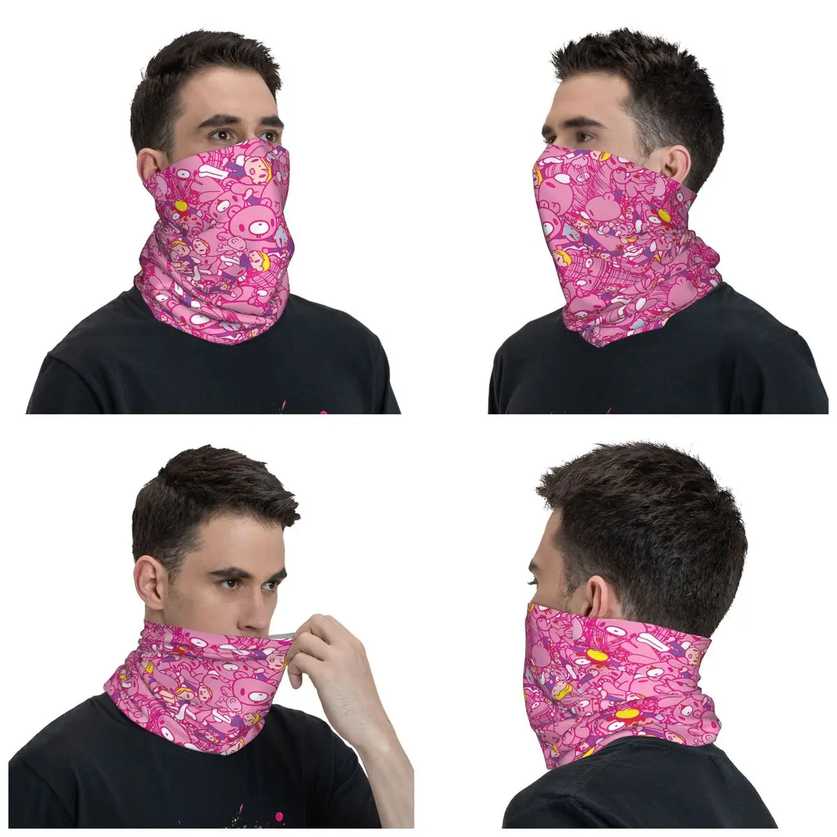 Cartoon Gloomy Bear Bandana Neck Warmer Women Men Winter Hiking Ski Scarf Gaiter Face Cover