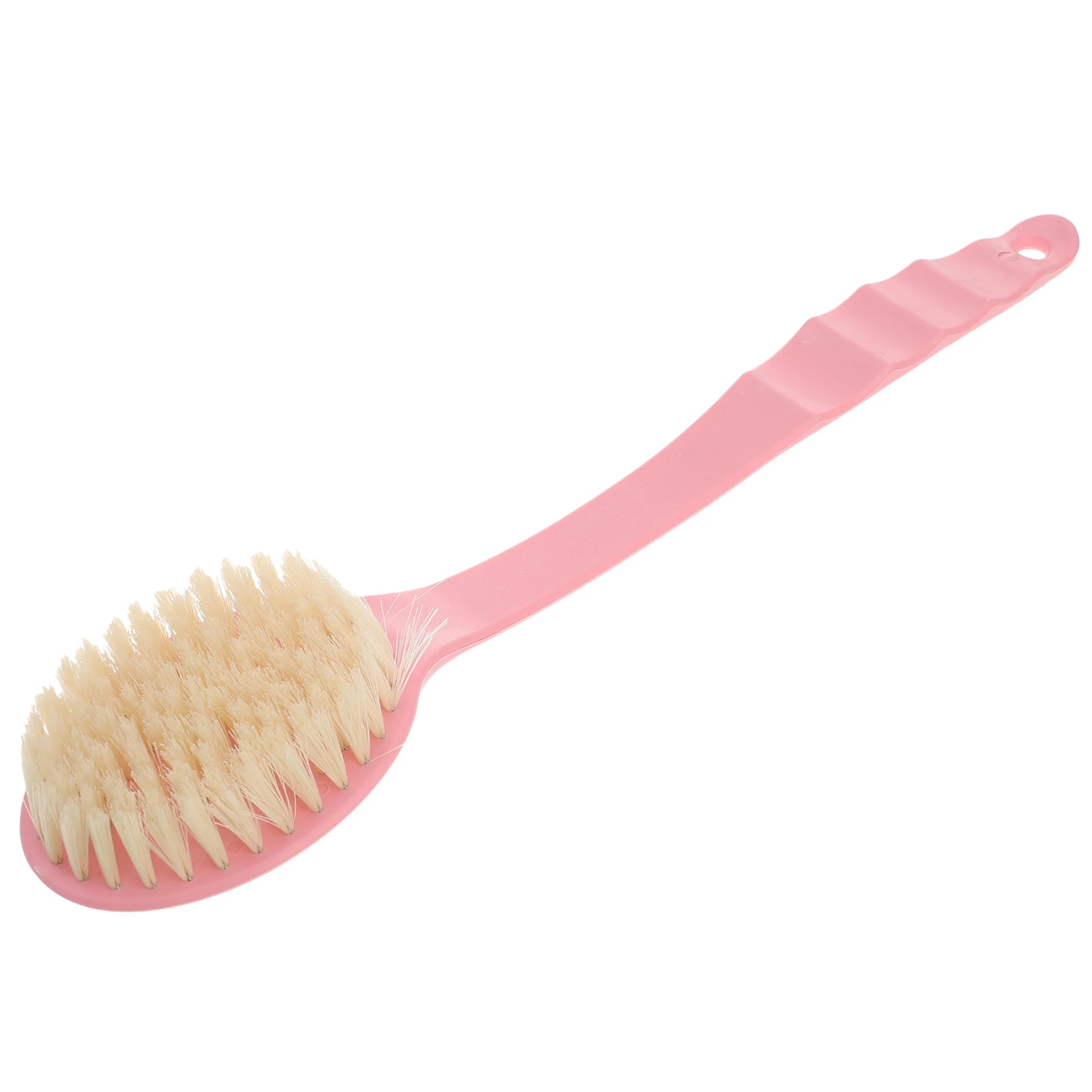 

Curved Long Handle Shower Brush for Back Cleaning Scrubber with Non-Slip Grip and Hanging Ring Bathing Accessories Body Scrub