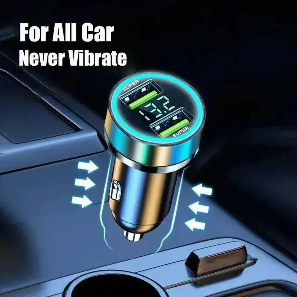 240W Car Charger Fast Charging 2 USB Ports Adapter For IPhone Quick Charging Chargers With Digital Display