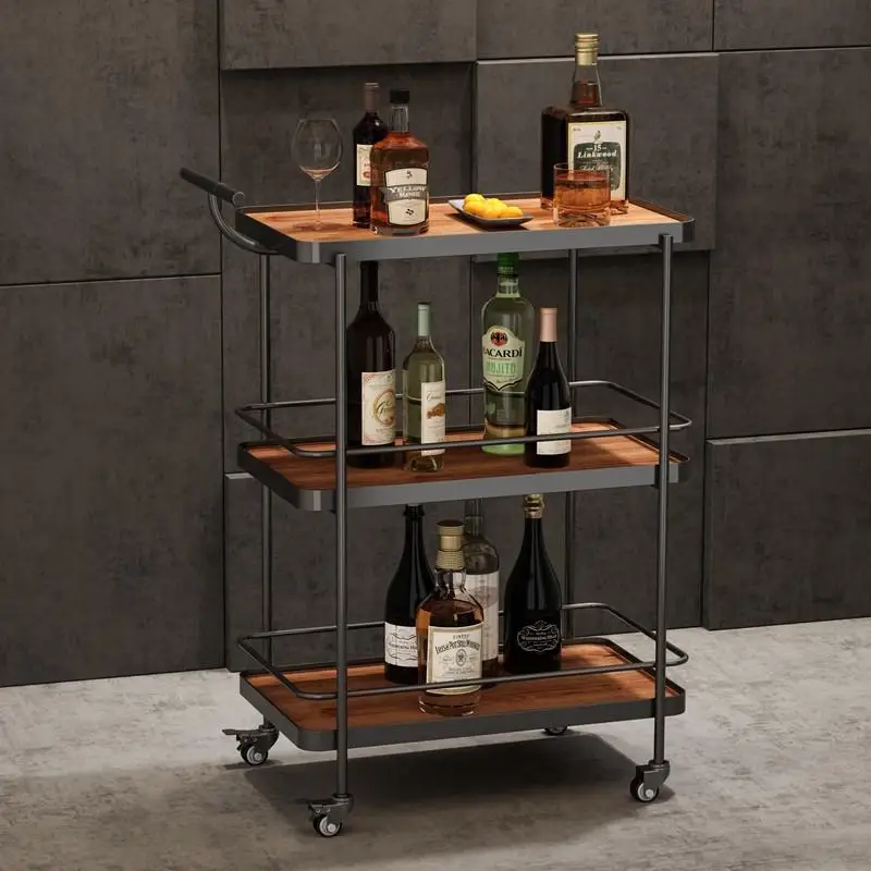 

Janitorial Cart Carrying Iron Trolley Mini Dining Rotating Bar Serving Side Table Hotels Wheeled Profe Espejo Ssional Household