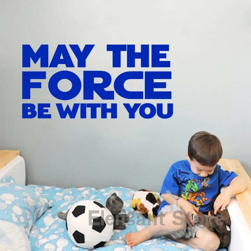 MAY THE FORCE BE WITH YOU Classic Movie Vinyl Stickers For Kids Room Home Decor Mural Decals Car Laptop Decoration