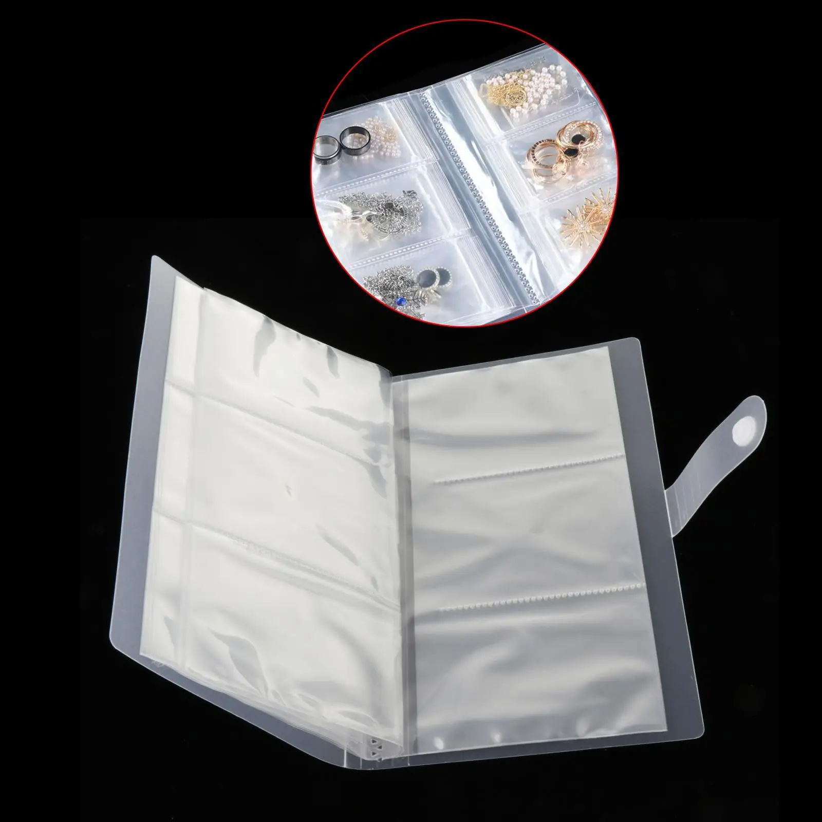 Transparent Jewelry Storage Book with Pockets 84 Slots Durable Dust Proof Waterproof