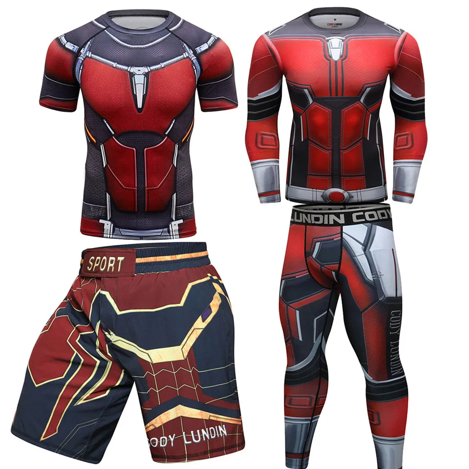 Muay Thai Shorts MMA Rashguard T-shirts +Pants Bjj Gi Boxing Jerseys MMA Clothing Kickboxing Sportwear Sets Boxeo Gym Clothes