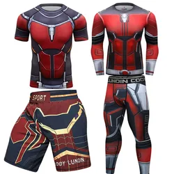 Muay Thai Shorts MMA Rashguard T-shirts +Pants Bjj Gi Boxing Jerseys MMA Clothing Kickboxing Sportwear Sets Boxeo Gym Clothes