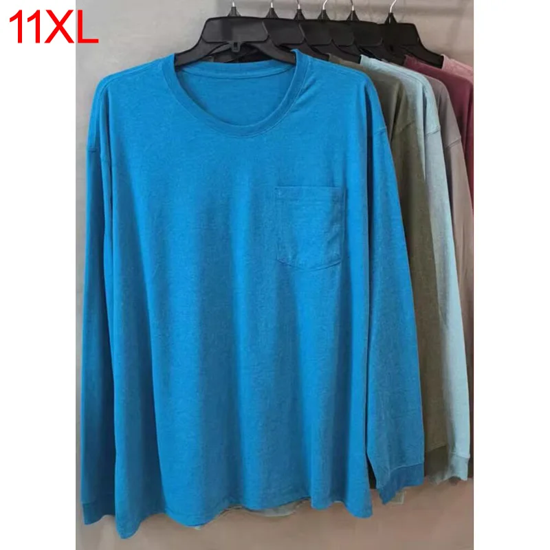 

Blus Spring Autumn T-shirts Men Plus Size 8XL 11XL Casual Long Sleeve Tops Tees Male Cotton T Shirt Big Size 6XL
