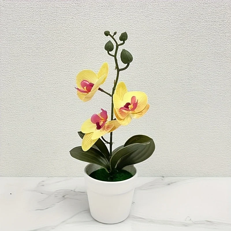 Künstliche Orchidee, Heim-/Bürodekoration - Dekoration für Wohnzimmer-Esstisch, Eingangsbereich-Blumendekoration, nicht leicht zu verblassen – Detail 10