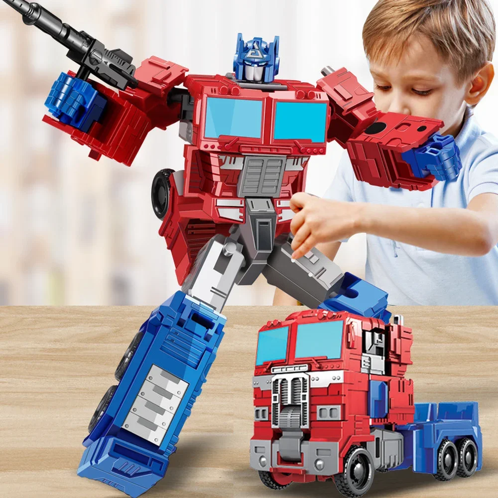 20cm Robot Car Model Flat Head Action Figure Cool Deformation Toy ABS Alloy Toy for Boys Children Gift