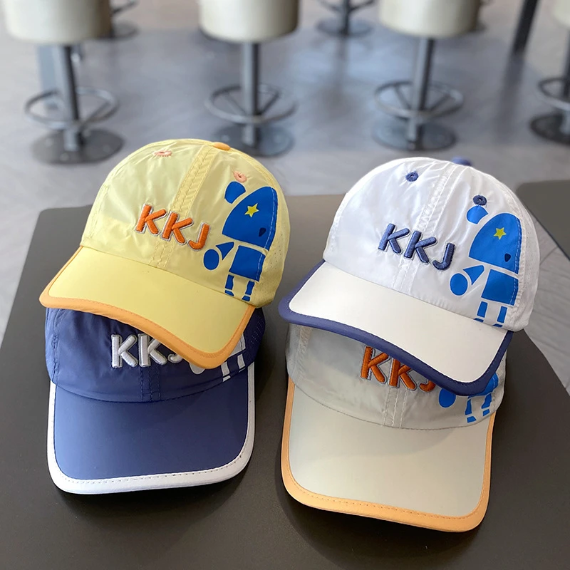

2-8Year Kids Mesh Baseball Cap Children Summer Sun Hat Cute Dinosaur Quick Drying Duck Tongue Caps Outdoor Sport Sunscreen Visor