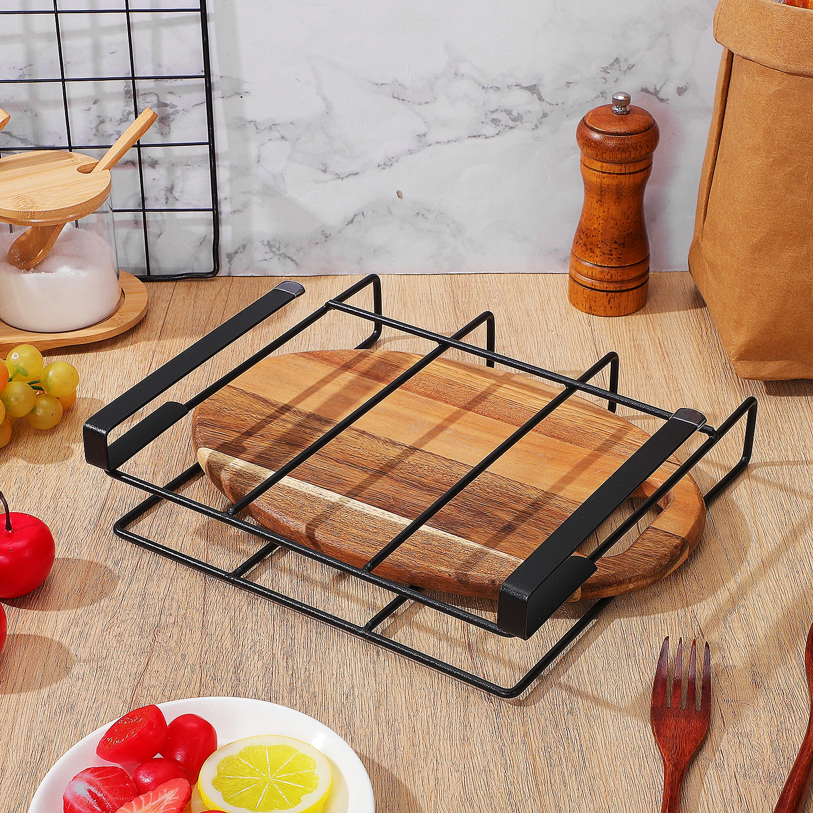 

Multipurpose Hanging Cutting Board Rack Cabinet Holder Kitchen Organizer Pot Lid Stand Mug Holder Kitchen Storage Rack
