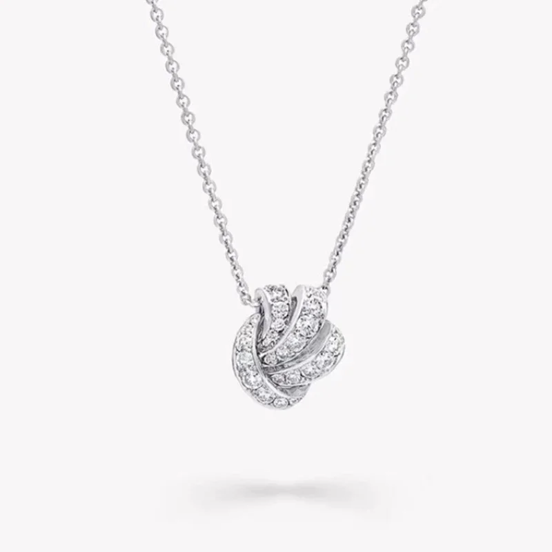 

High quality new 100% pure 925 sterling Silver popular brand Luxury Jewelry Women's Crown earrings Exquisite shiny necklace set