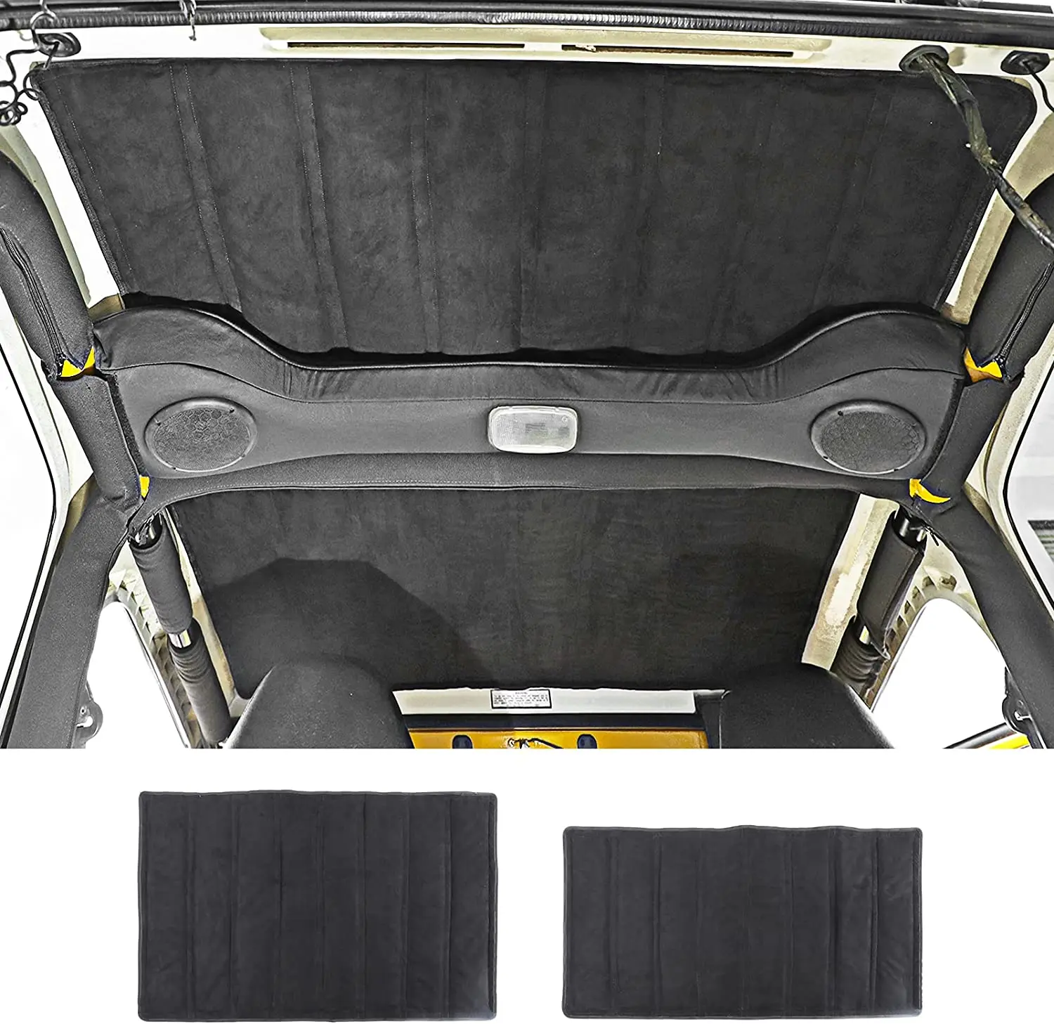 Black Hard Top Liner Roof Insulation Panels for Jeep Wrangler TJ 1997-2006