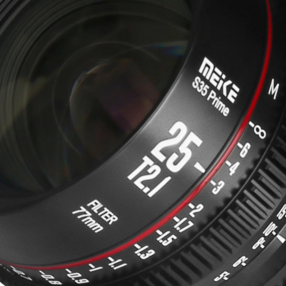 Meike 25mm T2.1 S35 Prime Manual Focus Cinema Lens for PL-Mount Cine Camera C700 PL ARRI Amira Alexa Mini