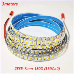 3 meters 2835-180D-7mm -5B9C×2 dual colors LED Strip for repairing chandeliers, 18W  3000K+18W 6500K LED ribbon.