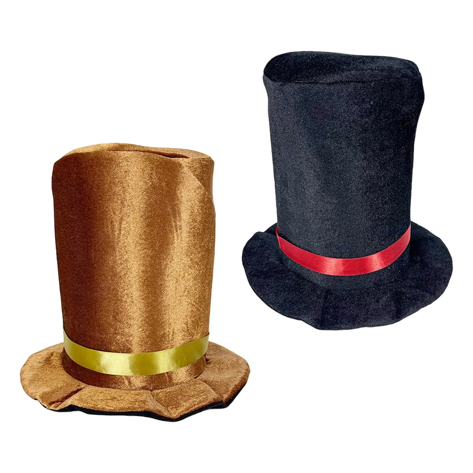 Party Top Hat for Adult Costume Magic Butler Steampunk Ringmaster Velvet Hat Cosplay Accessory Men