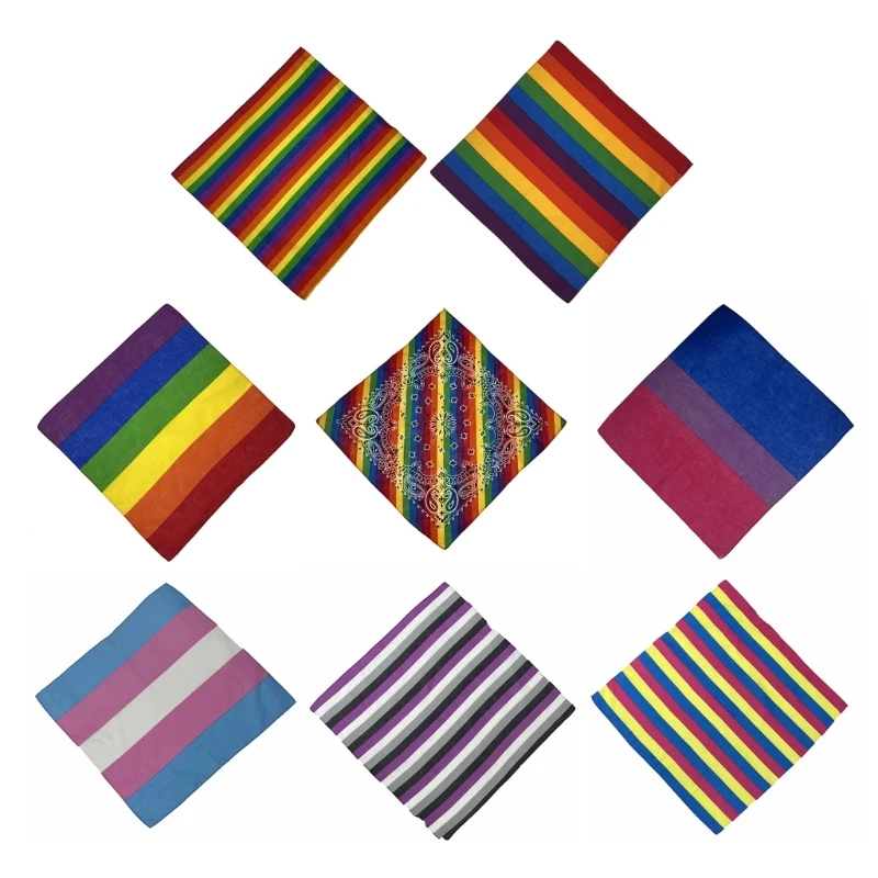 Bandany Pride Month Tęczowy turban dla biseksualnych turbanów na głowę LGBTQ+ 449B