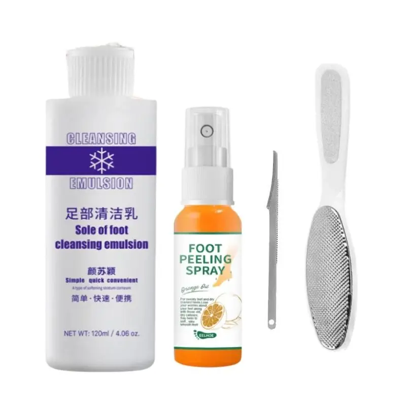 120ml Foot Exfoliator Softener 100ml Foot Spray 6 Seconds Remove Dead Skin Calluses Anti-Cracked Heel Enhancer Nail Pedicure