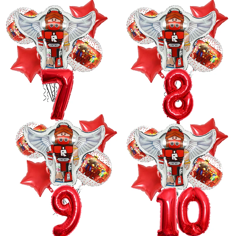 Roblox Geburtstag Luftballons Set Nummer Ballon Anzug Folie Ballon Cartoon Geburtstags feier liefert dekorative Werkzeuge Baby party Geschenk