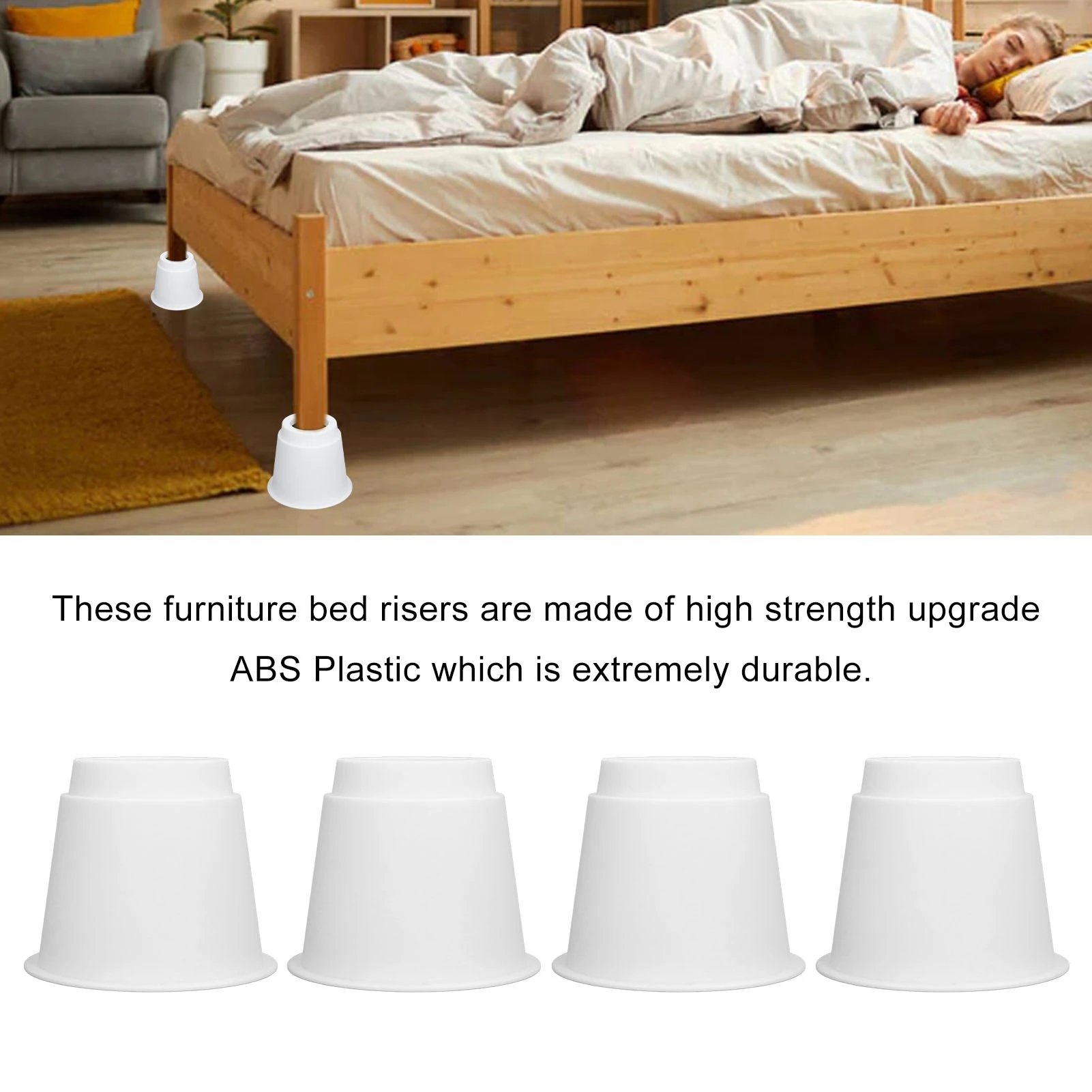 4Pcs 5 Inch White Feet Non-slip Furniture Foot Pad Table Leg Cabinet Bottom Pad for Table Chair Leg Foot Protector Cover