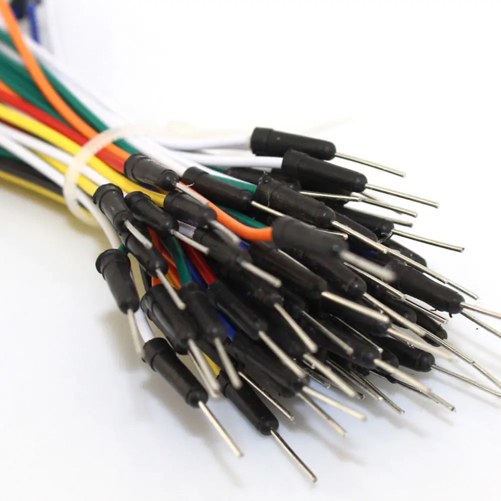 65Pcs Breadboard Jumper Wires Set Compact Lightweight Easy Carry DIY Electronics Project Kit with 10Cm 15Cm 20Cm Round Head Test