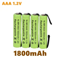 Batería recargable Ni-Mh AAA de 1,2 V y 1800mah, con lengüetas de soldadura para Afeitadora eléctrica Philips Braun, maquinilla de afeitar y cepillo de dientes