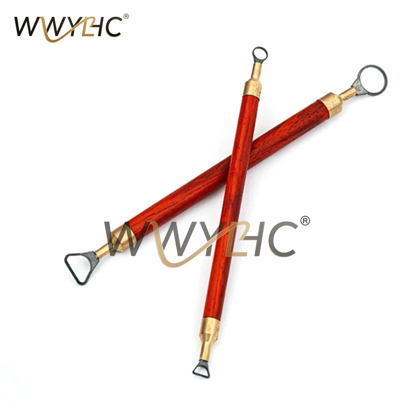 Tungsten Steel Double-Head Trimming Scraper Wooden Handle Sculpture Trimming Ceramic Texture Carving Pottery Tool