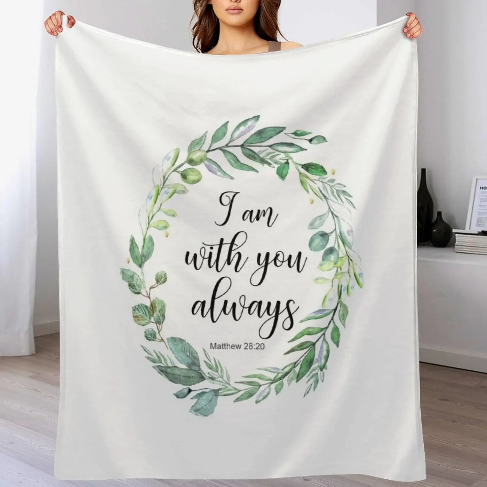 

I am with you always bible verse Matthew 28:20 Throw Blanket Easy Care Comfortable Blanket for Couch