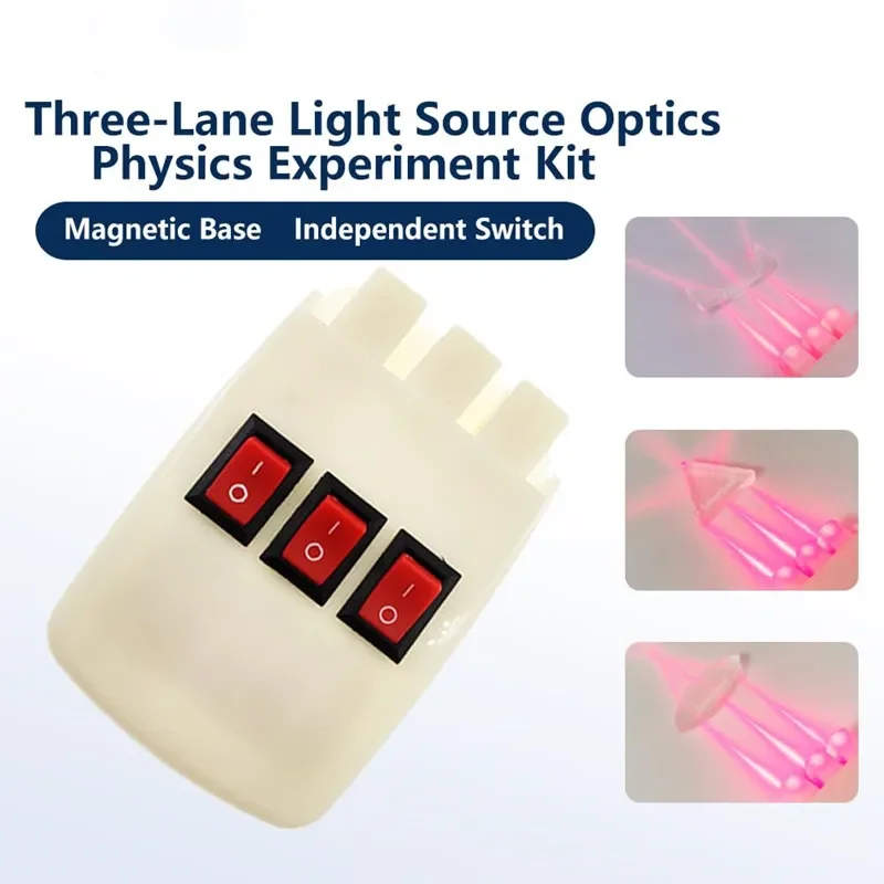 Physical Optics Experiment Kit Reflector Refraction Triangular Prism Convex Lens Line