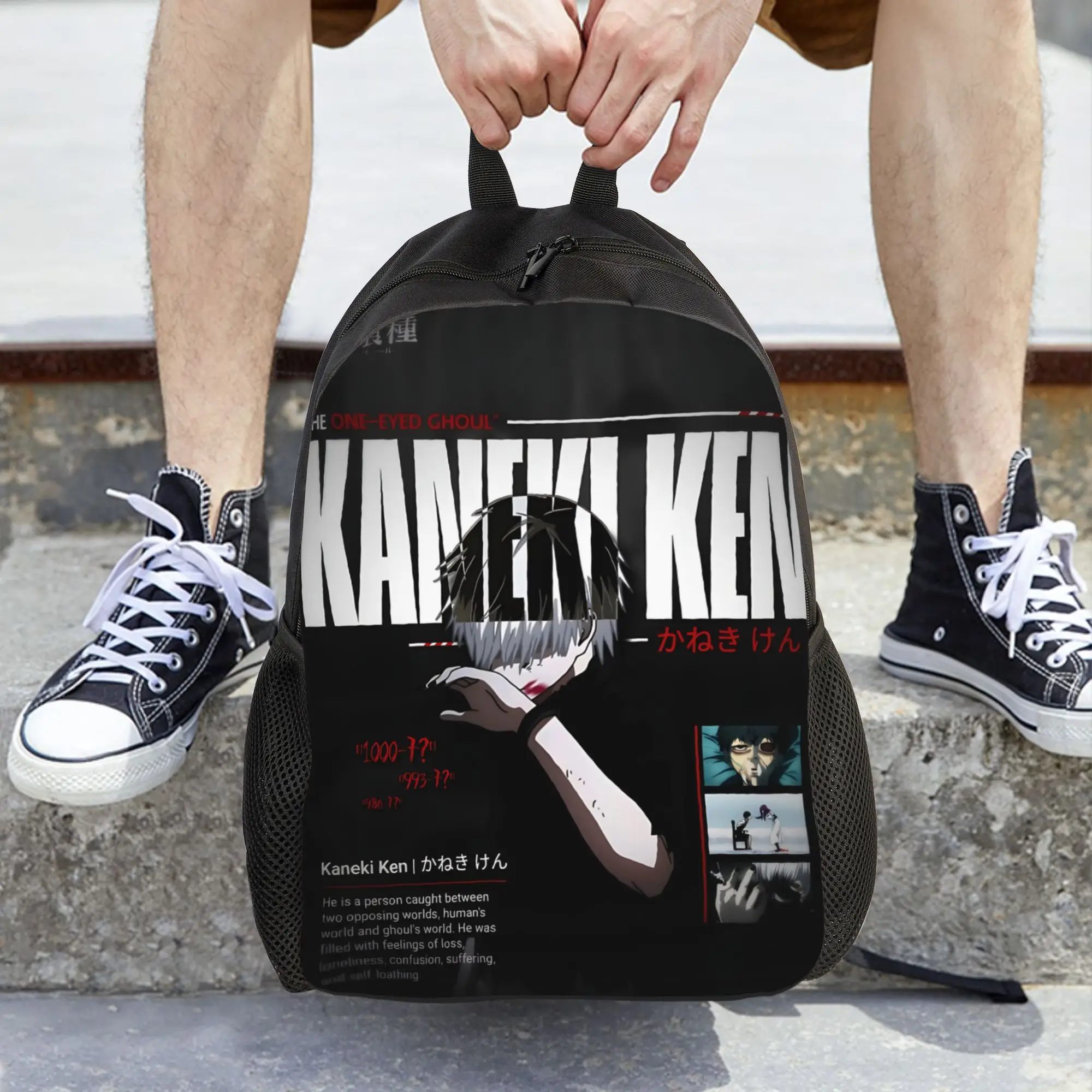 Fashion Halloween Tokyo Ghoul Kaneki Backpacks Its Bag  mochila Journey Retro Washable Rucksack