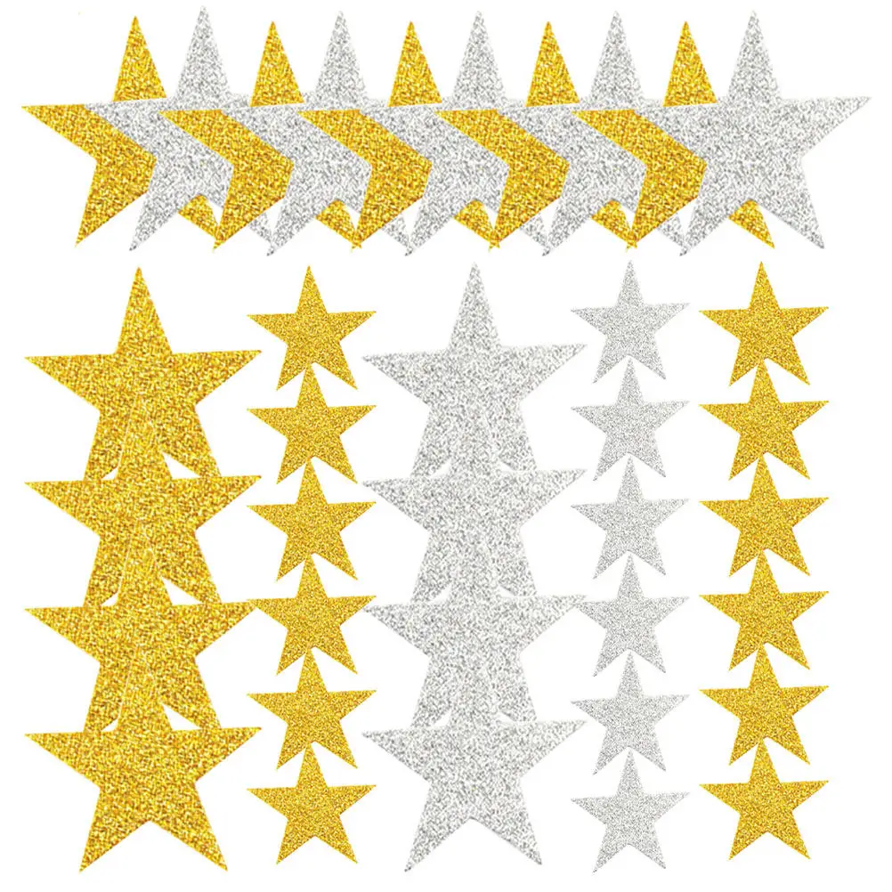 

300Pcs Shiny Glitter Star Stickers Eva Foam Peel and Stick Five Pointed Stars for Windows Glass Metal Plastic Car Guitar Water