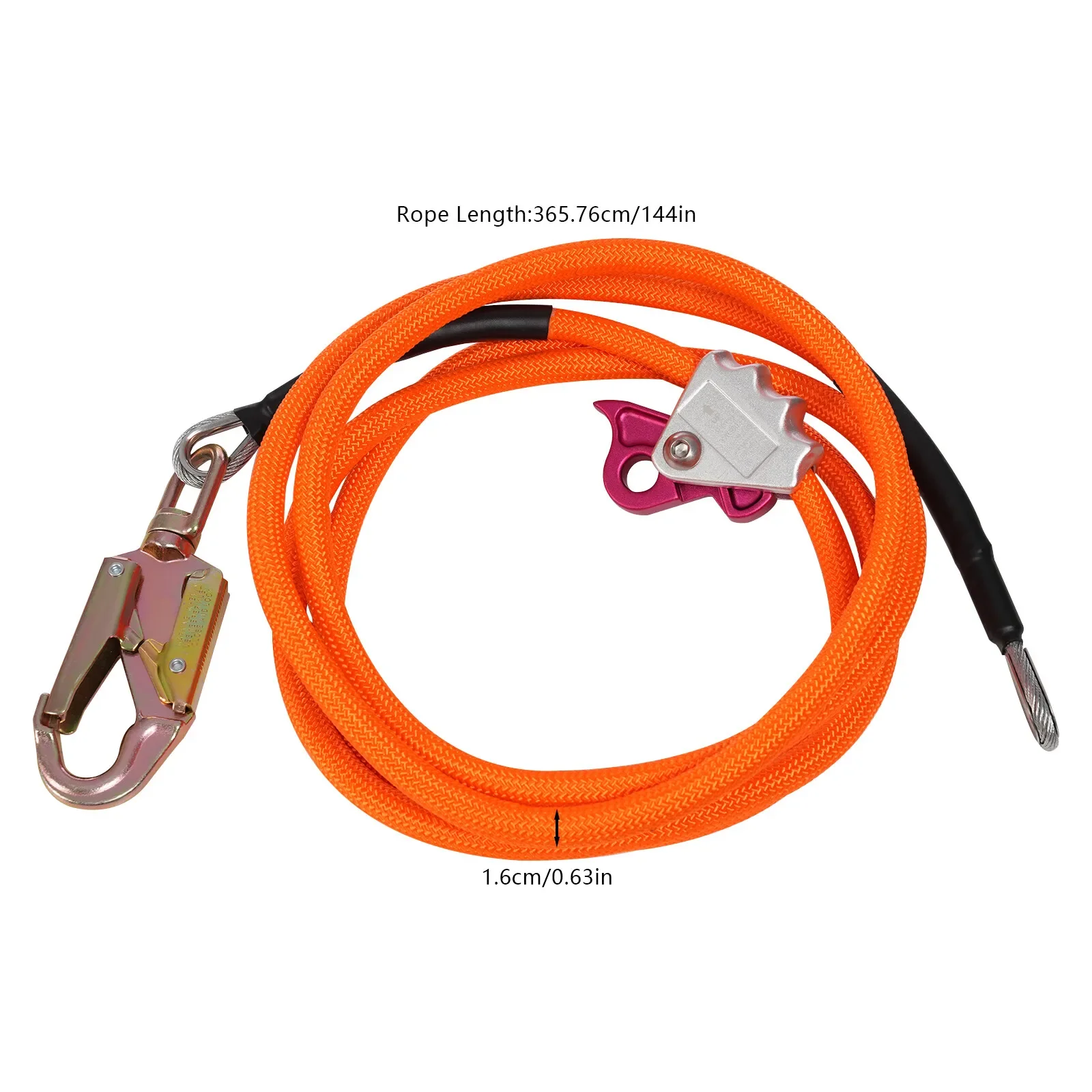 خط قلاب 20 كيلو نيوتن، مجموعة خط فليبلاين أساسي من أسلاك الفولاذ، حبل تسلق الأشجار 3.66 م/12 قدم