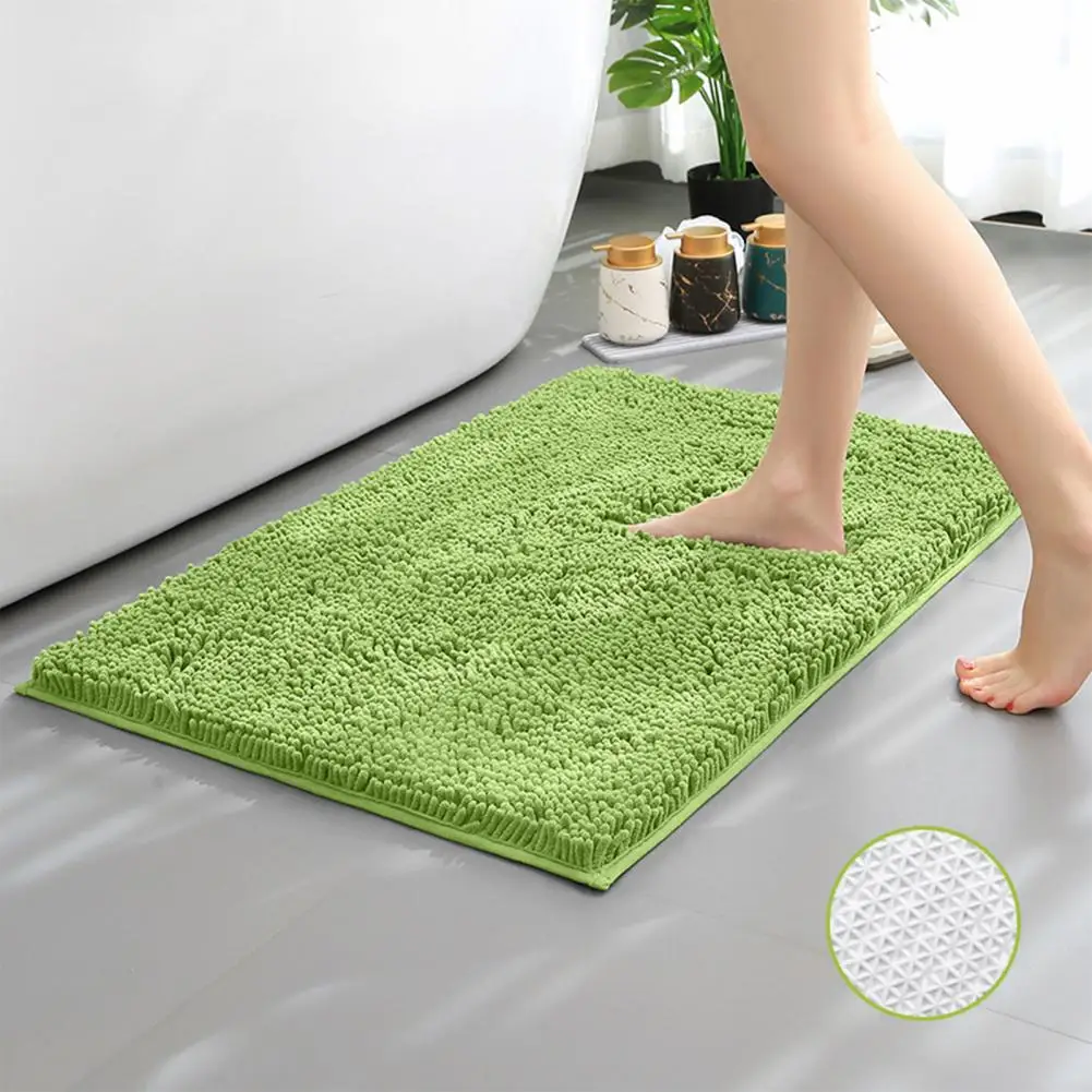 Non-slip Kitchen Rug Rubber Backed Floor Mat Super Soft Chenille Bath Mat Anti-slip Water Absorbent Shower Rug Pad For Bathroom