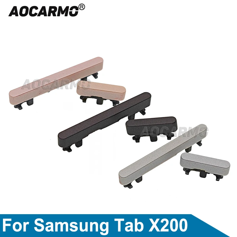 Aocarmo Black Silver Pink Side Key Buttons Replacement Part For Samsung Galaxy Tab A8 10.5” SM-X200