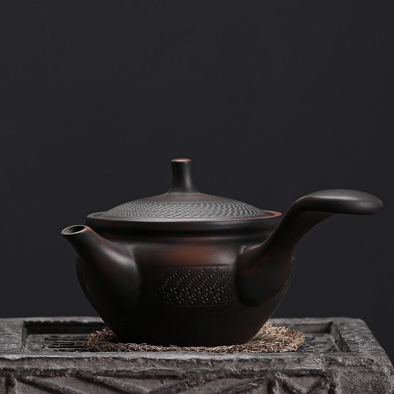 Purple Pottery Side Handle Pot  Ceramic Kung Fu Teapot Single Teapot Pu\'er Tea Making Device Tea Sets Chinese Tea Pot