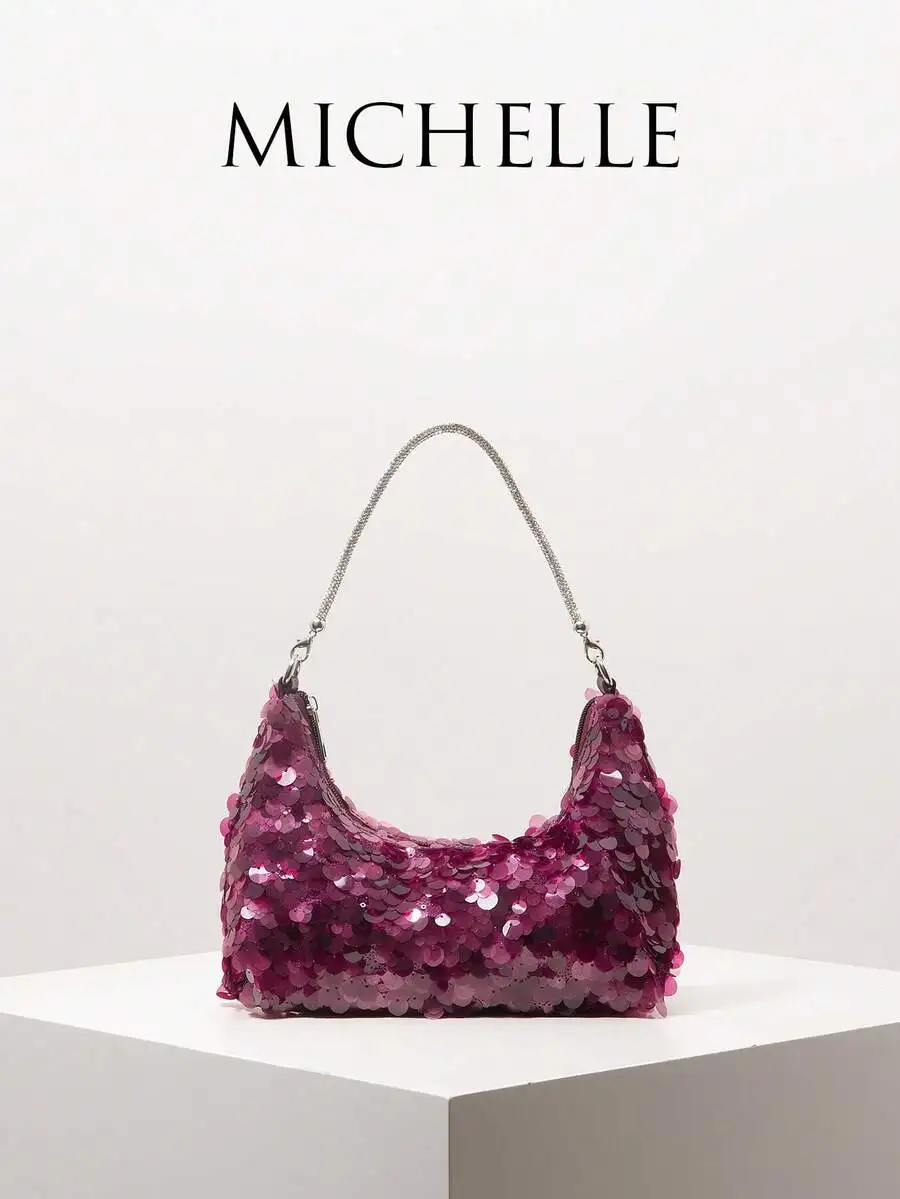 

Sequin Evening Bag With Chain Strap For Party Prom Wedding