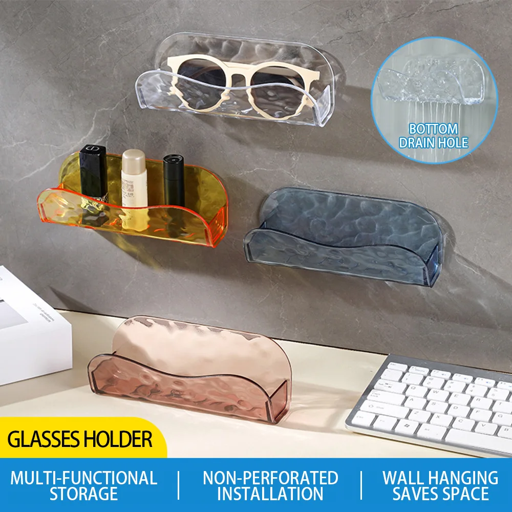 Plastic Wall-mounted Glasses Holder Sunglasses Display Rack Shelving Adhesive Floating Accessories For Phone Eyeglasses