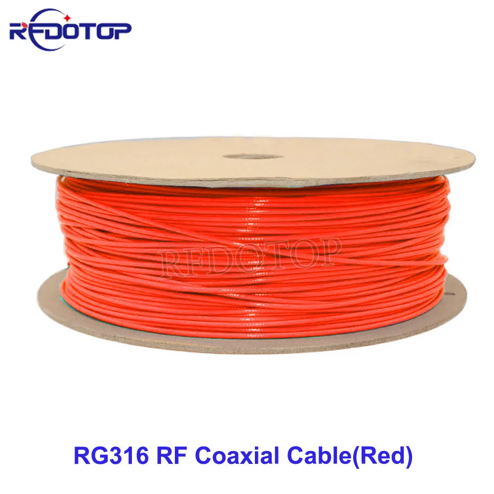 

FEP Red RG316 Coaxial Cable 50 Ohm Low Loss for Crimp Connector Fast Shipping High Quality 1M-250M