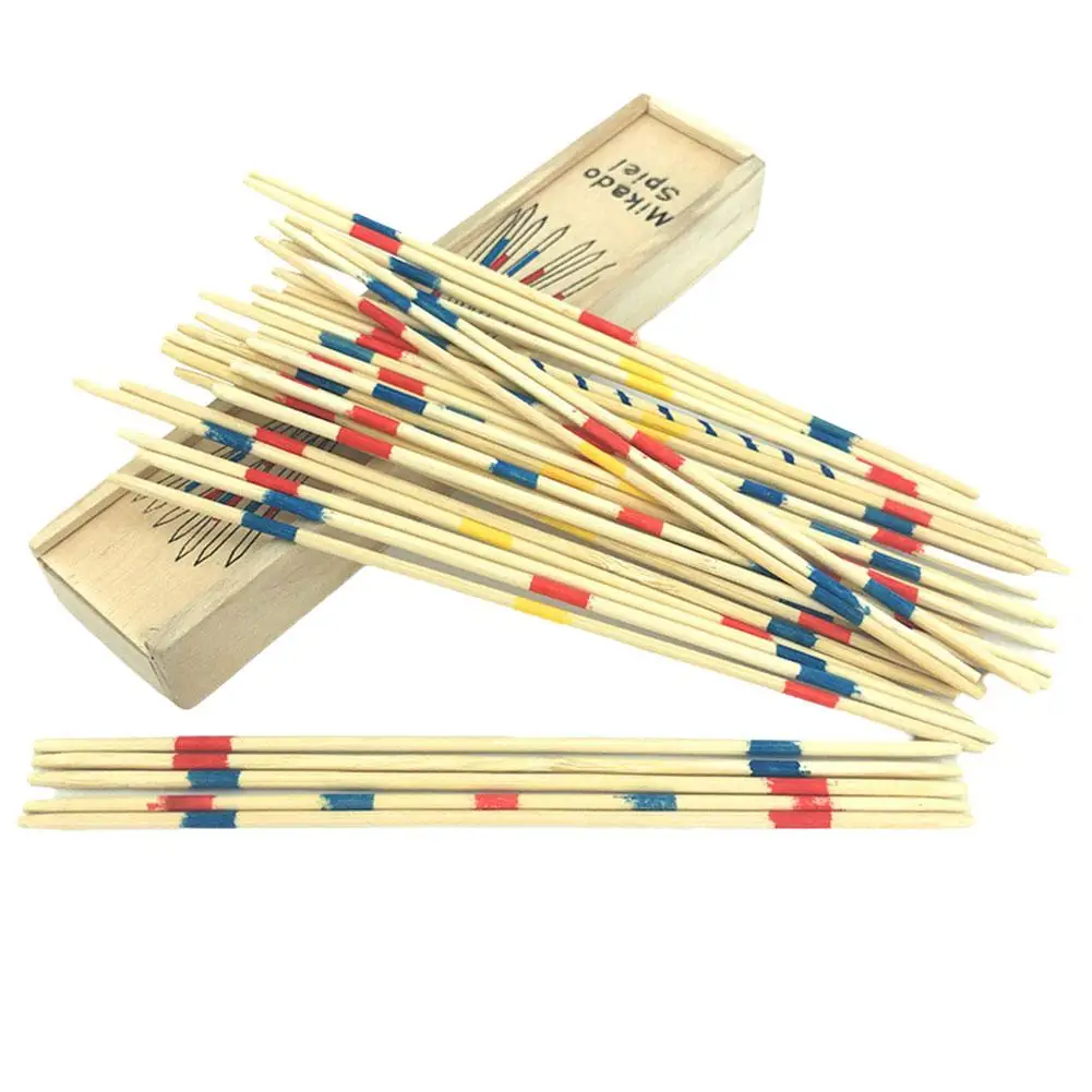 Mikado Spiel – bâtons de ramassage traditionnels avec boîte, jeu multijoueur pour bébé, jeu de société éducatif en bois, jouet de bureau amusant