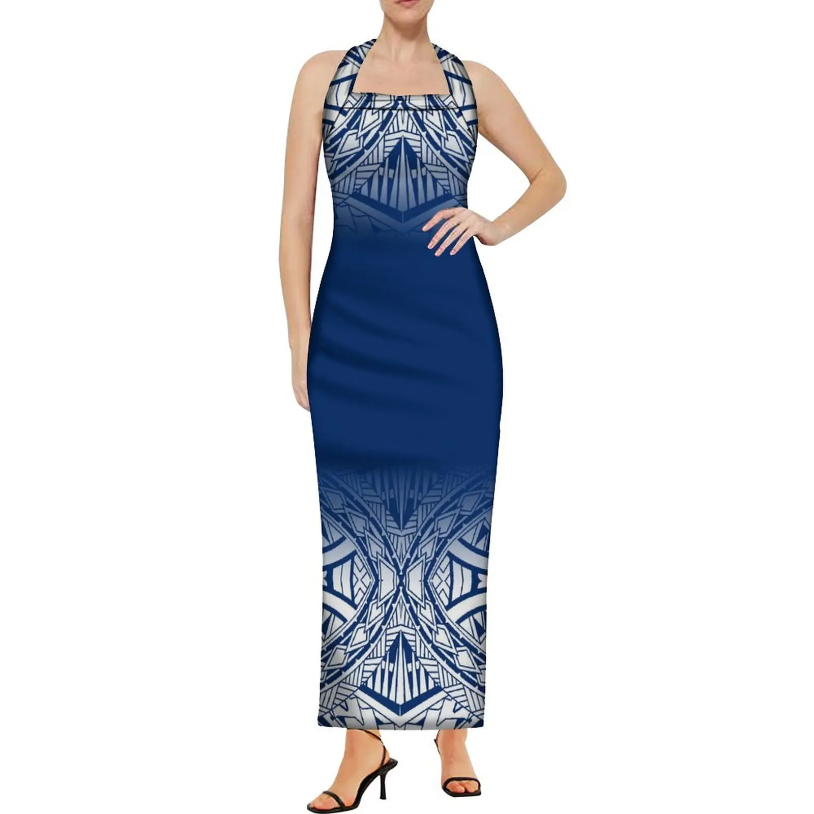 

Pacific Islands New Design Dress Polynesian Sexy Slim-Fit Backless Custom Maxi Dress Elegant Party Hawaii Ladies Dress 2024 New