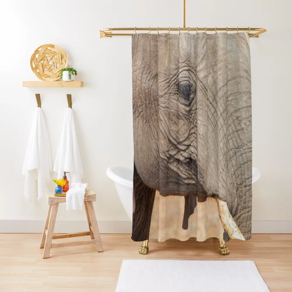 

African Elephant's Eye View Close Up Shower Curtain Shower For Bathroom Shower Waterproof Anime Funny Curtain