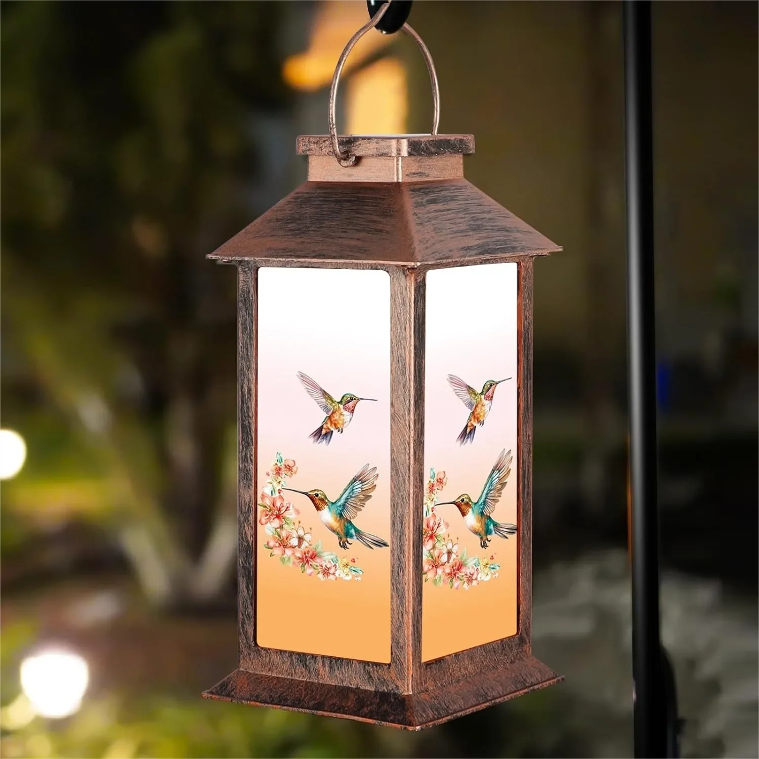 

Solar Lantern Outdoor Waterproof Hummingbird Garden Decor Hanging Light With Solar LED For Yard Patio Birthday Gift For Women Mom Grandma