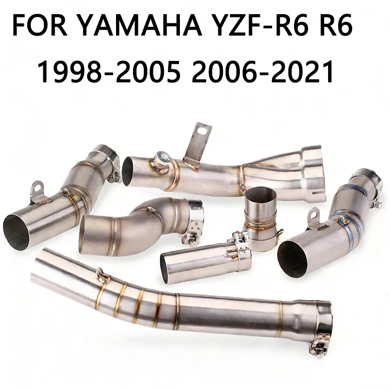 Langlebiges, hochwertiges Motorrad-Verbindungsrohr, Motorrad-Auspuff-Mittelrohr, Slip-On für R6 2006-2021