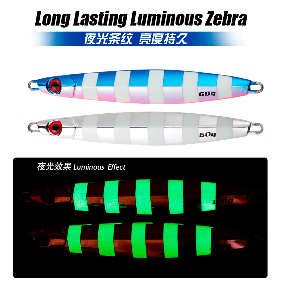CASTFUN Electroplated Metal Jigs 40g 60g 80g 100g Sea Artificial Fishing Lures Vertical Metal Jig Bait