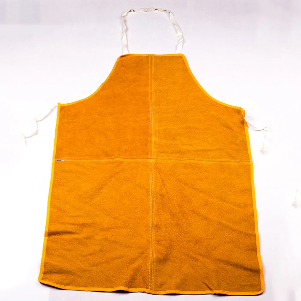 1PC Stain Proof Welding Apron Cowhide Oilproof Welder Apron Acid-alkali-resistant Apron Thickening Anti-scalding Apron f