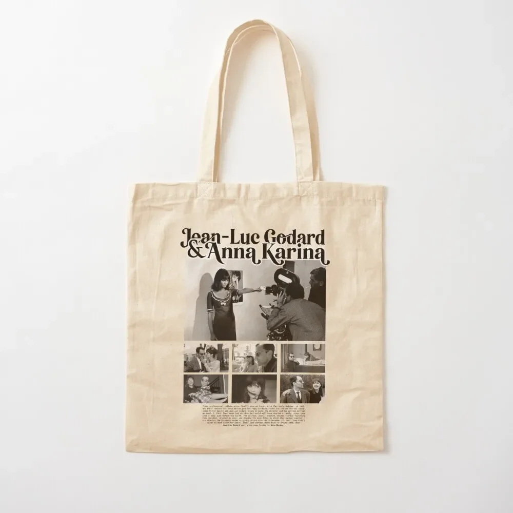 

Jean-Luc Godard & Anna Karina Tote Bag tote bag university Lady bag Canvas Tote