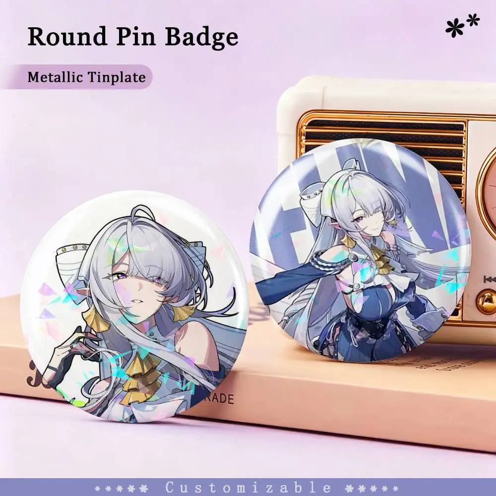 Zenless ZZZ V-Velina Custom Tinplate Round Button Badges Pins Brooches for Clothes Backpack