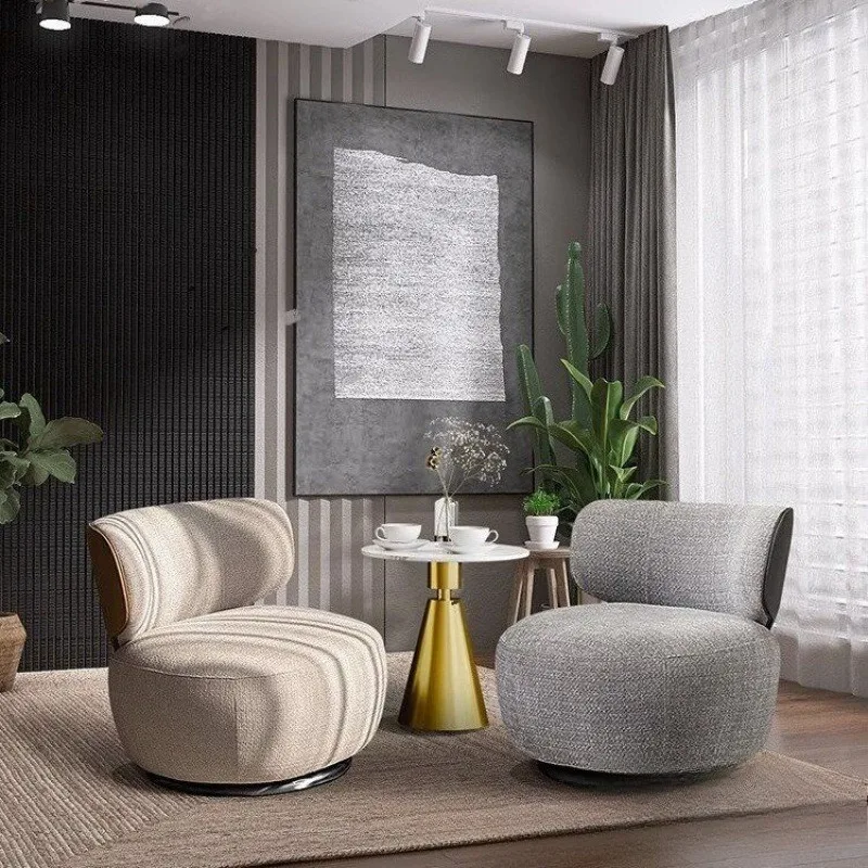 Modern simple single rotating sofa chair Cafe sitting area Bedroom Home balcony Homestay reading reception chair