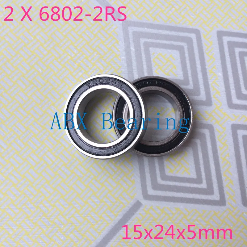 2pcs S6802-2RS 6802-2RS 6802 2RS 61802 stainless steel 440C hybrid ceramic deep groove ball bearing 15x24x5mm S6802