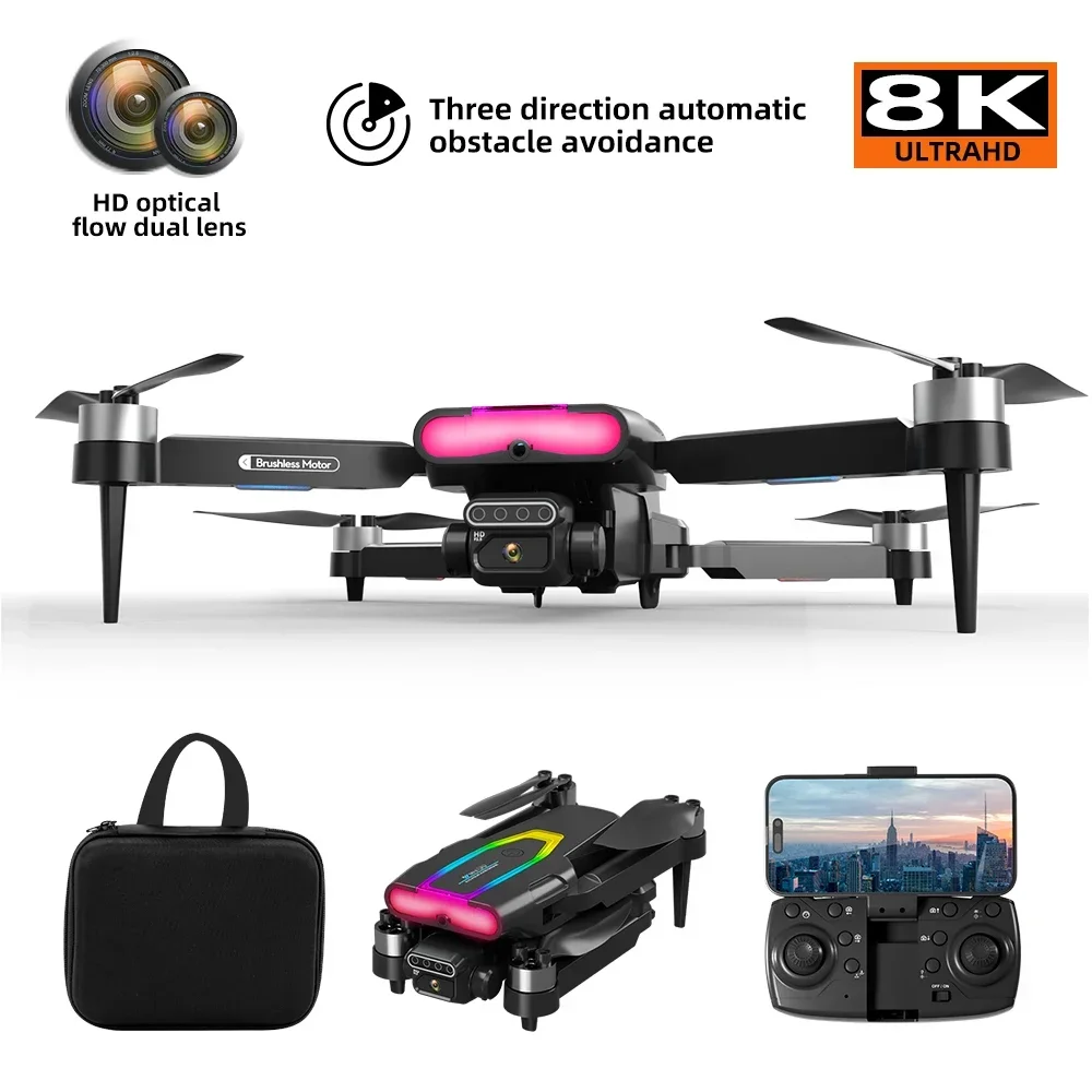 Imagem -06 - Controle Remoto Drone 4k hd Câmera Evitar Obstáculos Fotografia Aérea Fluxo Óptico Quadcopter Dobrável 8k F199 Profissional