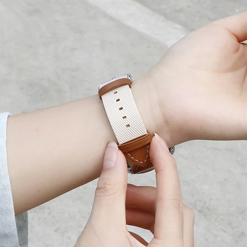 Women Leather Strap for Huawei Watch GT5 GT4 41mm Smart Watch 18mm Bracelet for Huawei GT5 Pro 42mm Garmin Venu 3S 2S Slim Band